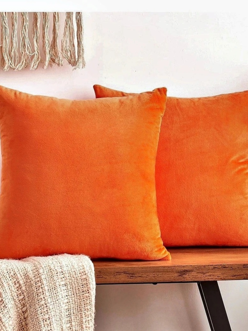 Bright Orange 18x18 Pillow Covers Set of 2